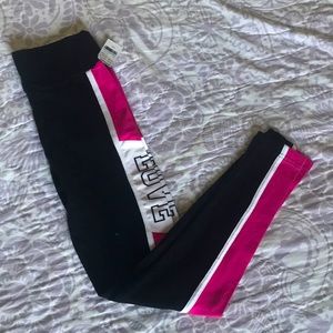 Pink and Black LOVE Leggings